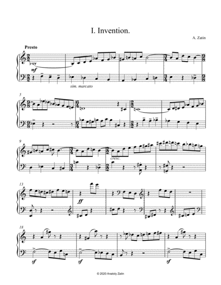Three pieces for piano Piano Solo - Digital Sheet Music