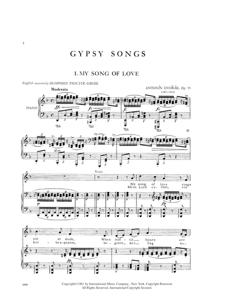 Gypsy Songs. A Cycle Of 7 Songs, Opus 55: Low