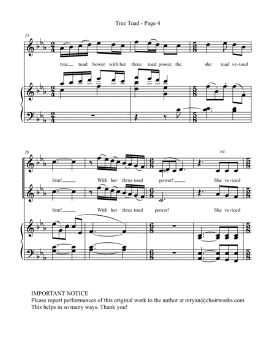 Ten Tone Twisters for SSA Choir & Piano SSA scores gallery preview page 5