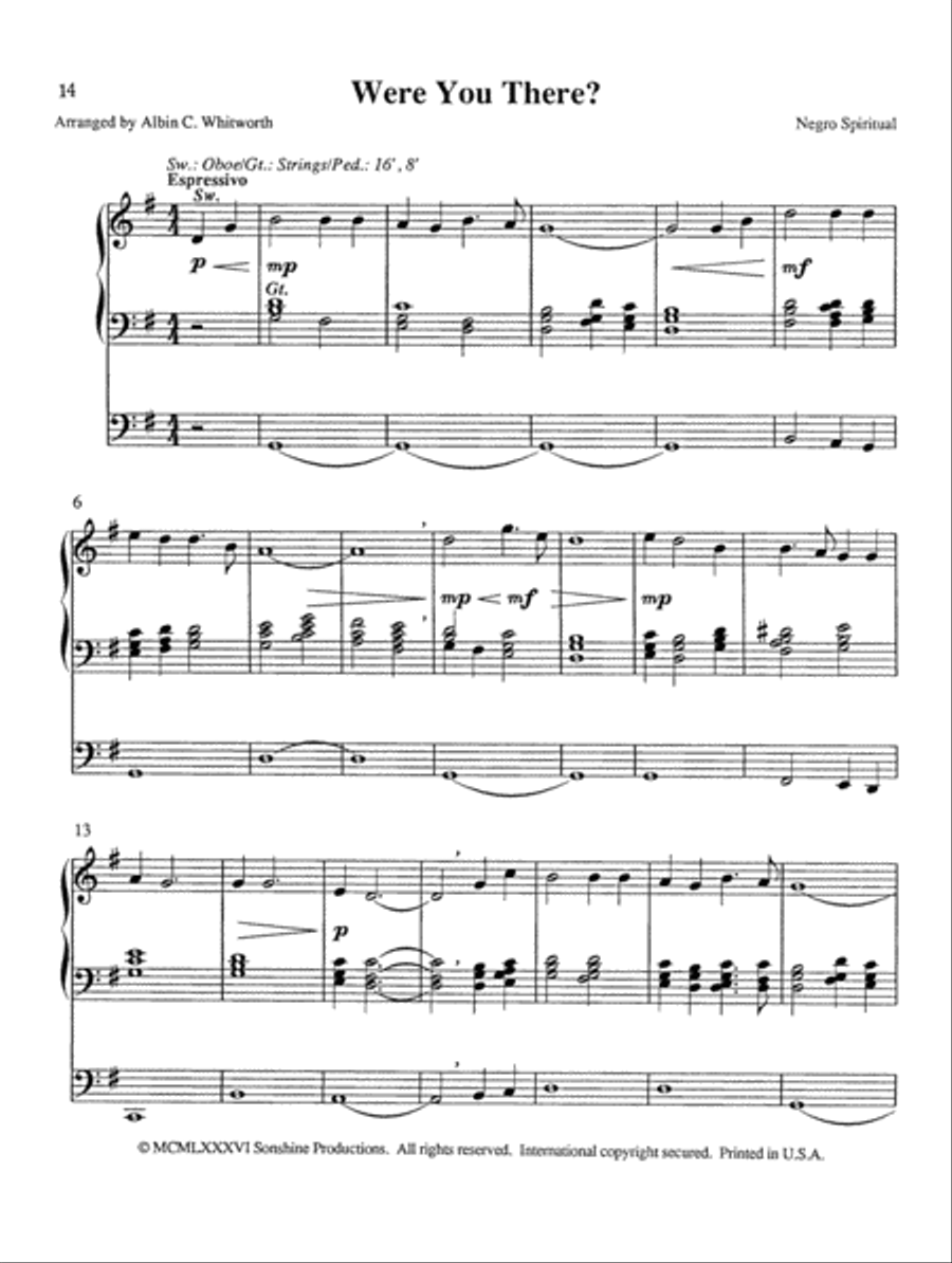 Eleven Easy Organ Solos for Worship Organ Solo scores gallery preview page 7