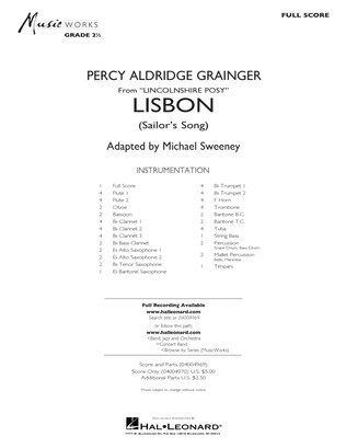 Lisbon (from Lincolnshire Posy) - Conductor Score (Full Score)