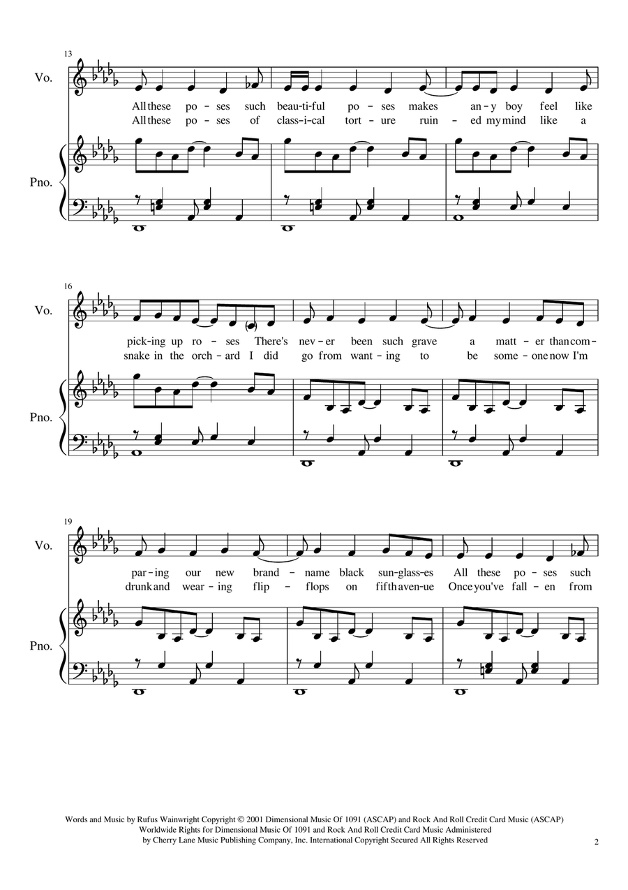 Poses Piano, Vocal scores gallery preview page 2