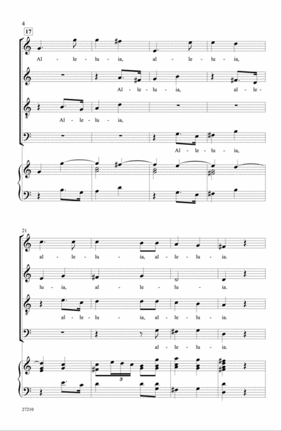 Alleluia (from Veni Sancte Spiritus) 4-Part scores gallery preview page 3