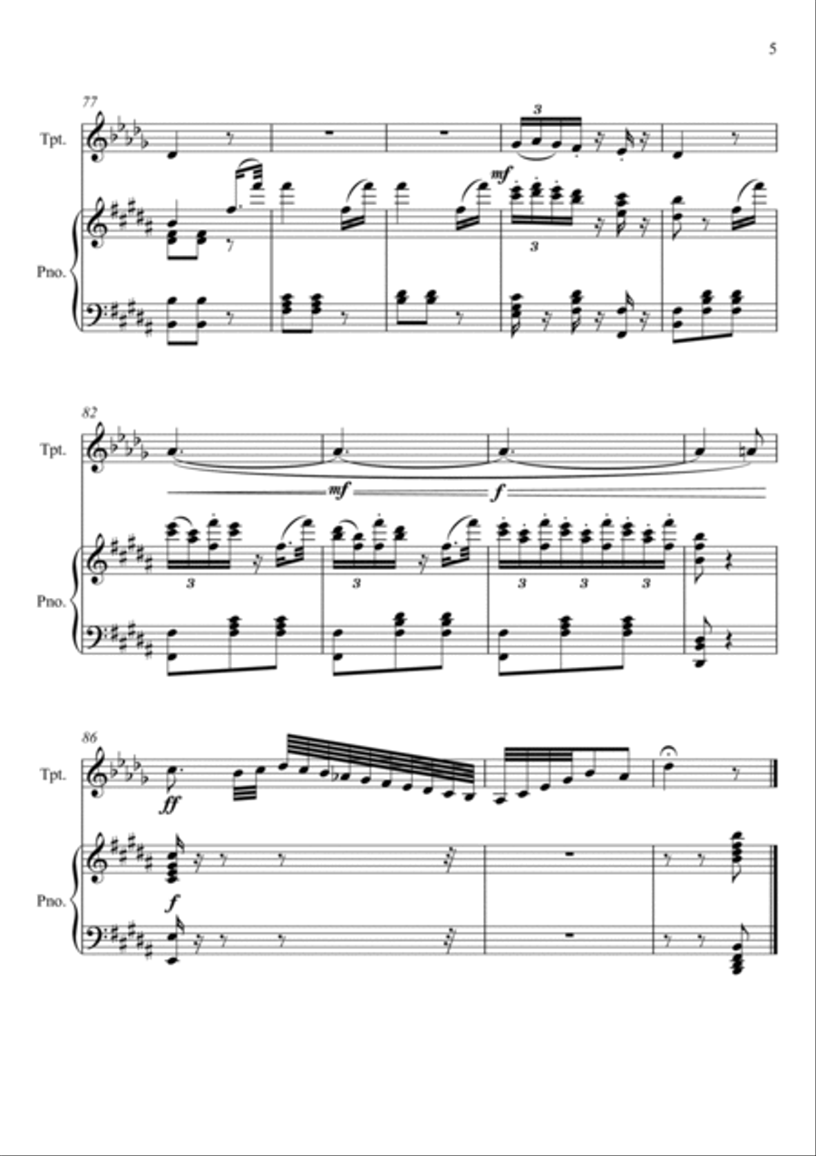 Giuseppe Verdi - La donna e mobile (Rigoletto) Trumpet Solo Trumpet Solo scores gallery preview page 5