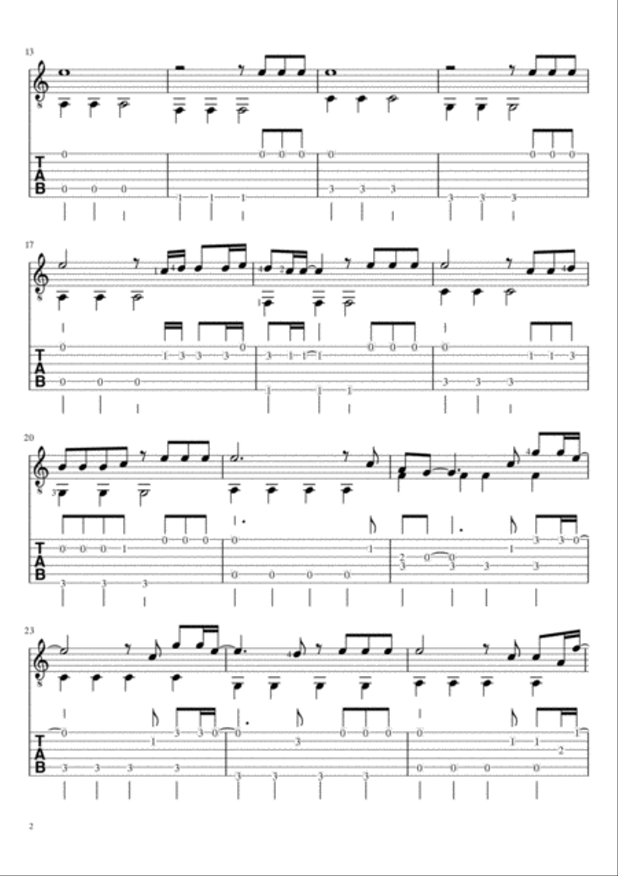 Faded Guitar Tablature scores gallery preview page 2