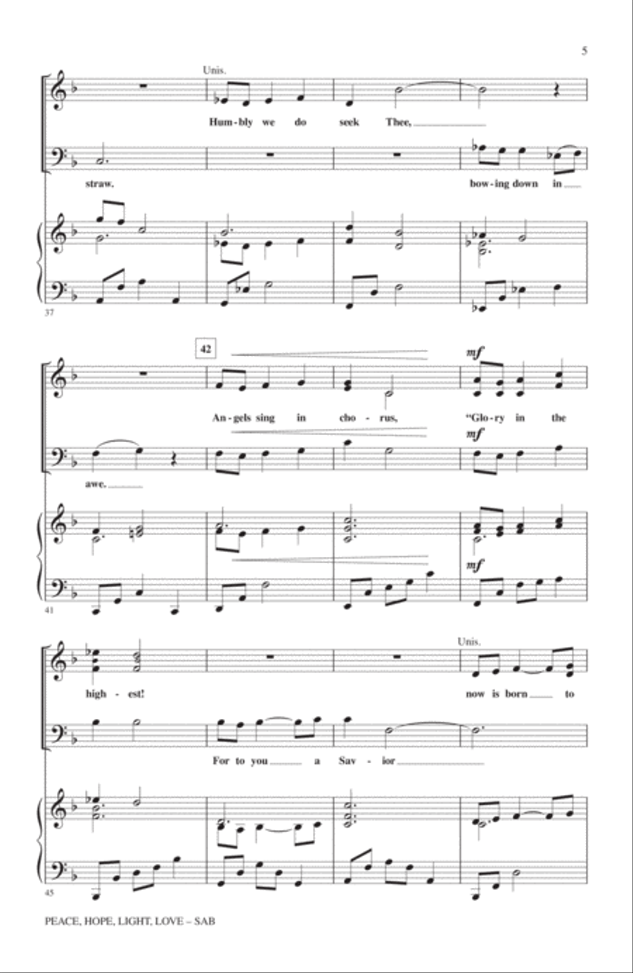Peace, Hope, Light, Love (with The Holly And The Ivy) 3-Part scores gallery preview page 4