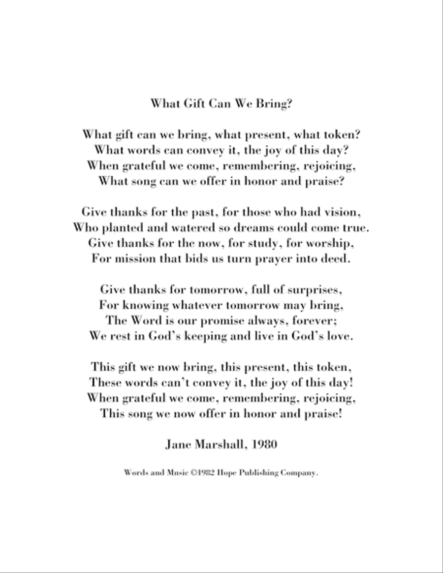 What Gift Can We Bring What Gift Can We Bring Director Score scores gallery preview page 2