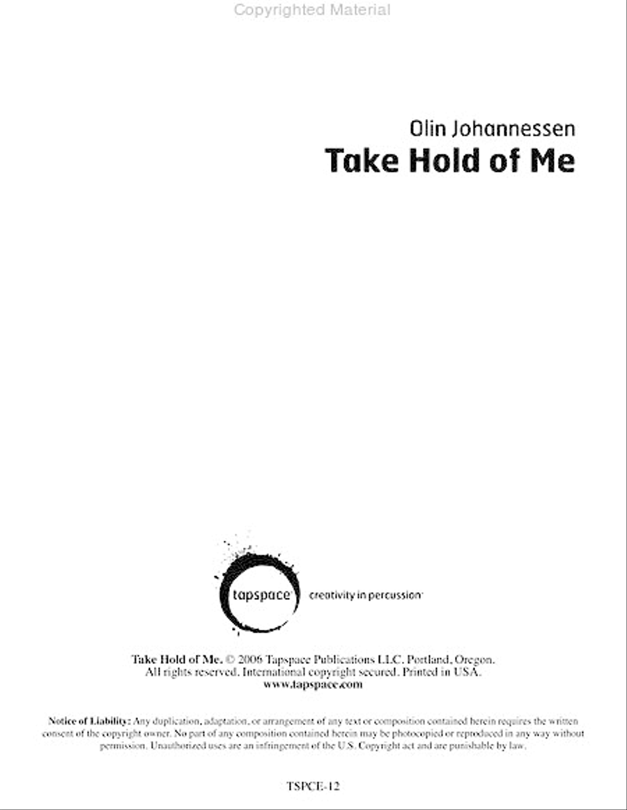 Take Hold of Me Marimba scores gallery preview page 2