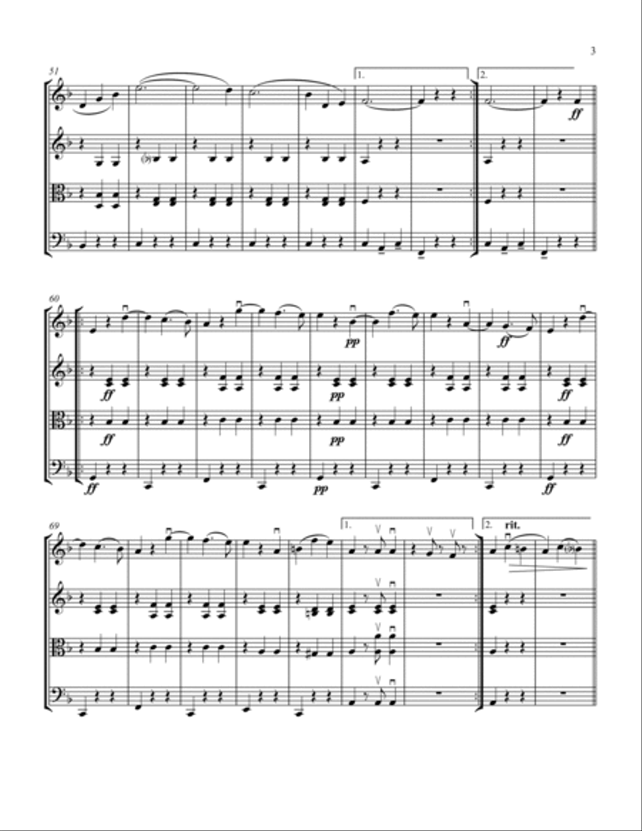Aurora Waltz String Quartet scores gallery preview page 3