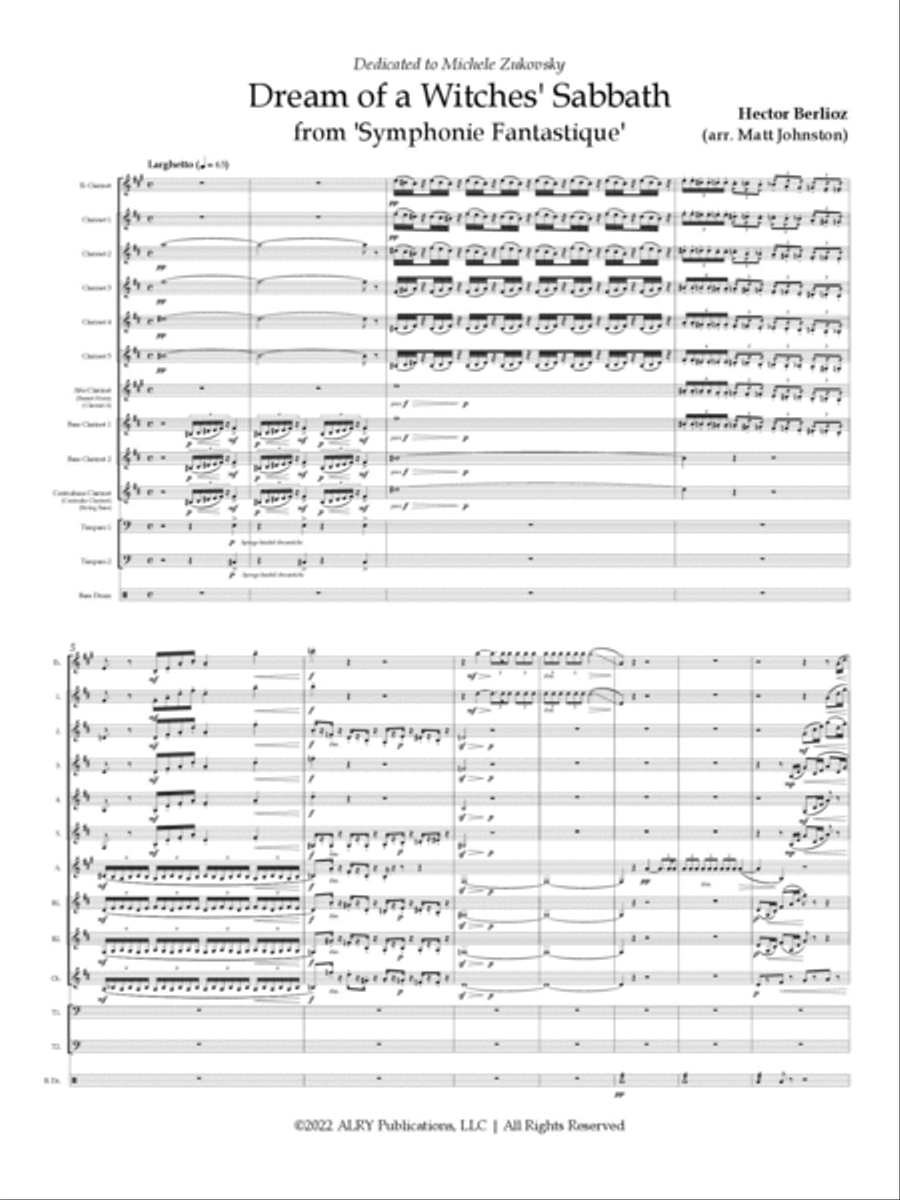 Dream of a Witches' Sabbath from "Symphonie Fantastique" for Clarinet Choir