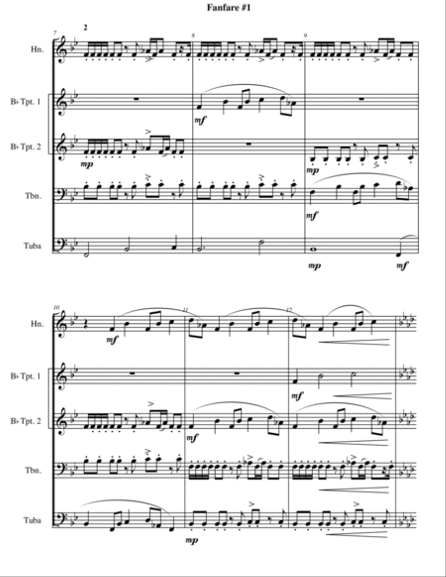 Fanfare #1 Brass Ensemble scores gallery preview page 2