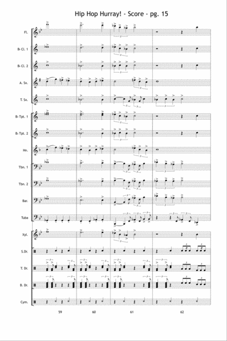 Hip Hop Hurray! Marching Band scores gallery preview page 16