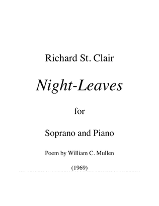 Night-Leaves, a Song for Soprano and Piano