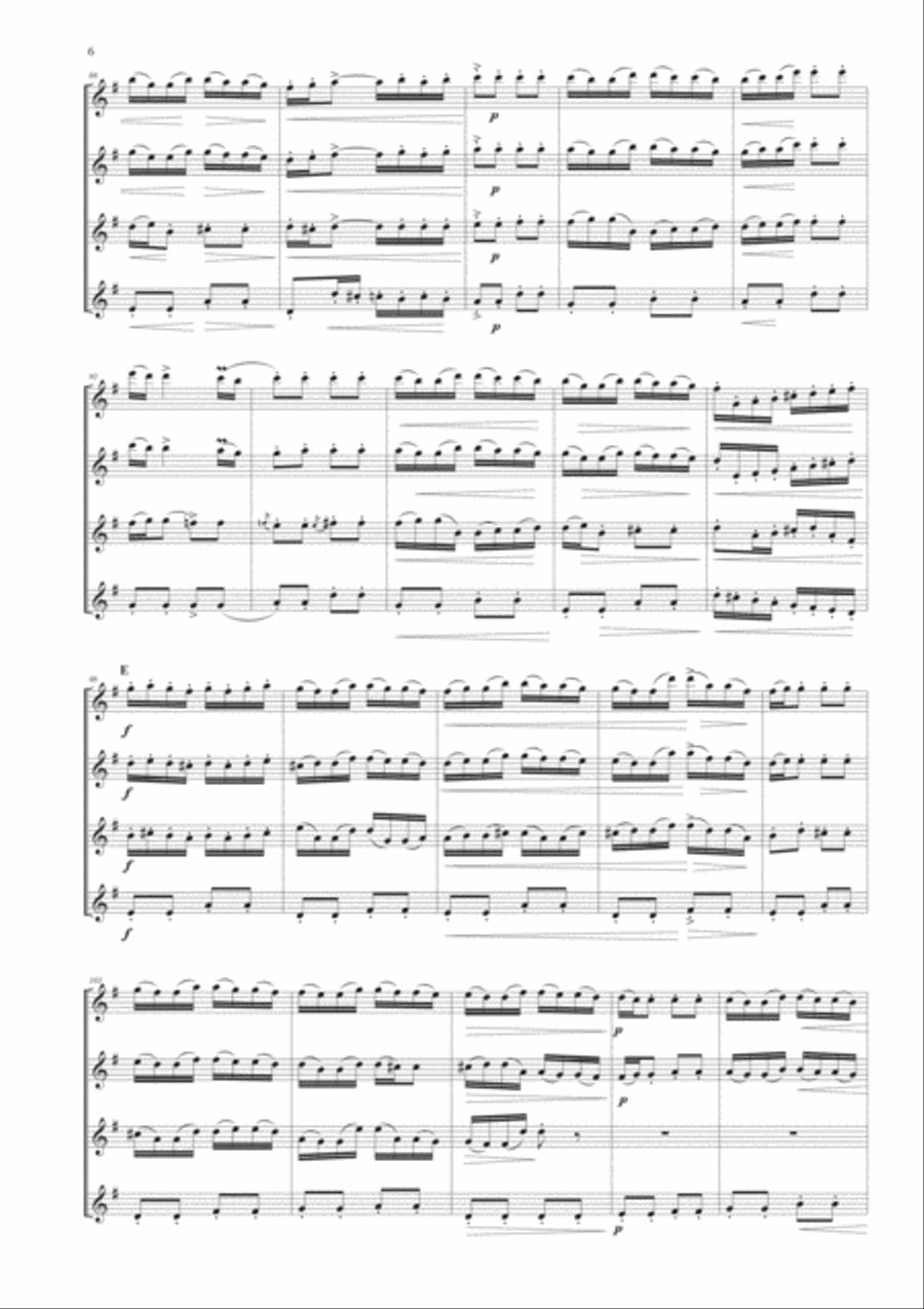 The Moldau for Flute Quartet Flute Quartet scores gallery preview page 6