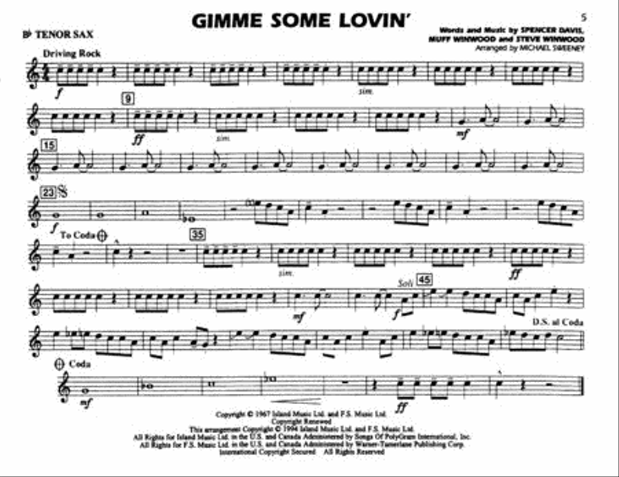 Classic Rock Hits Tenor Sax (For Marching/Pep Band) Pep Band scores gallery preview page 2