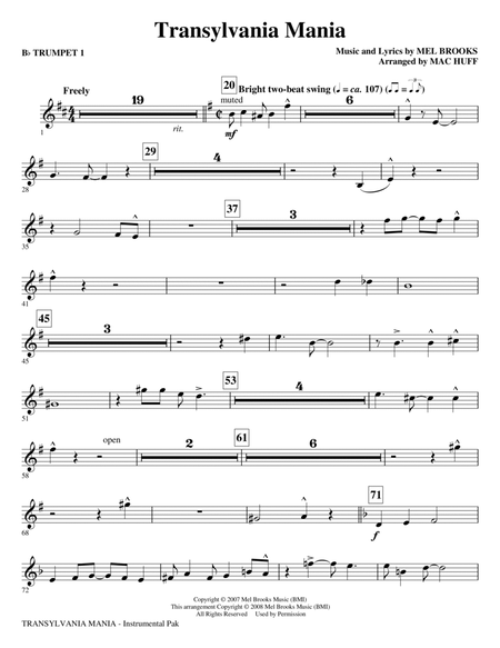 Transylvania Mania (from Young Frankenstein) - Bb Trumpet 1