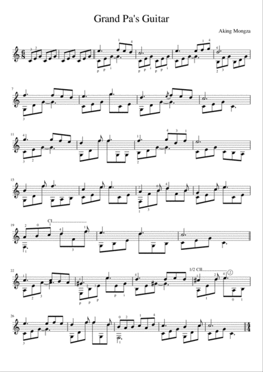Grand Pa's Guitar Grand Pa's Guitar Guitar Solo scores gallery preview page 1