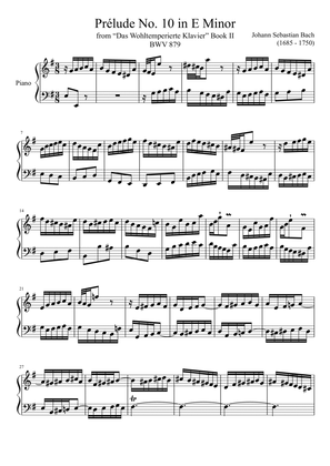 Prelude No. 10 BWV 879 in E Minor