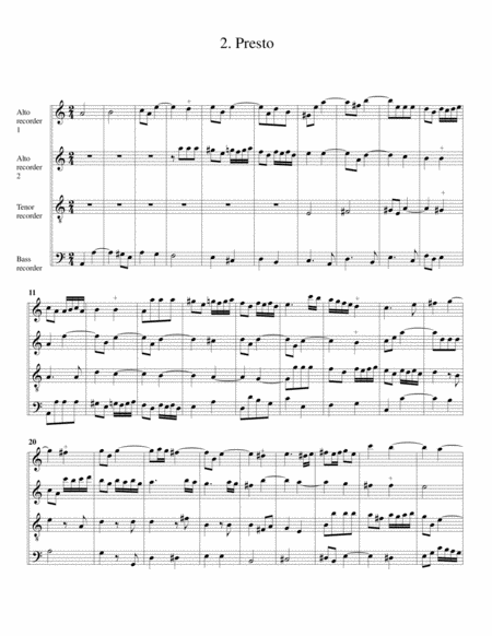 Sonatas, Op.34,no.1-6 (arrangements for 4 recorders)