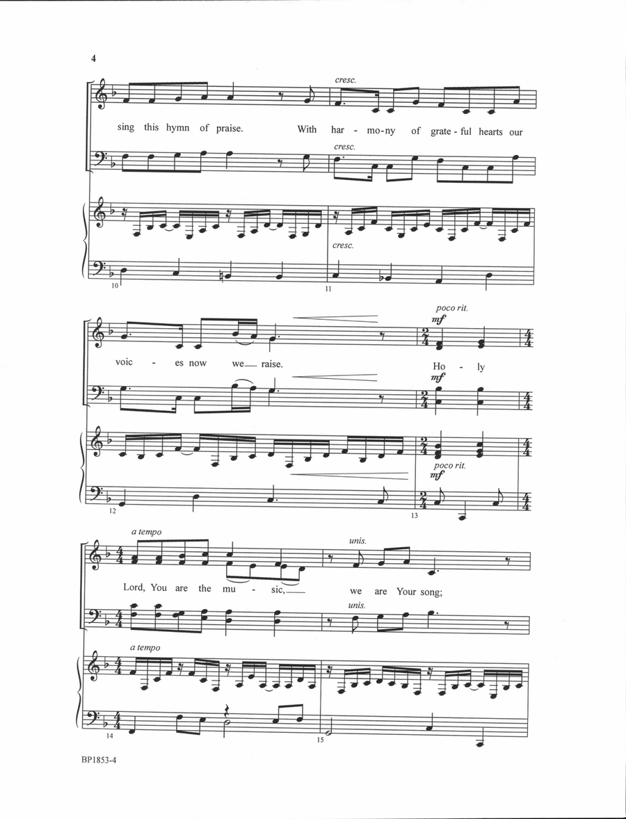Lord, You Are the Music - Lantz 4-Part scores gallery preview page 4