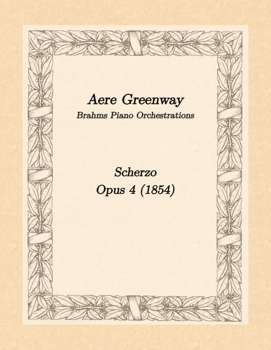 Brahms Scherzo, opus 4, for Orchestra Full Orchestra scores gallery preview page 1