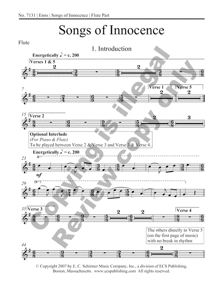 Songs of Innocence (Flute Part)