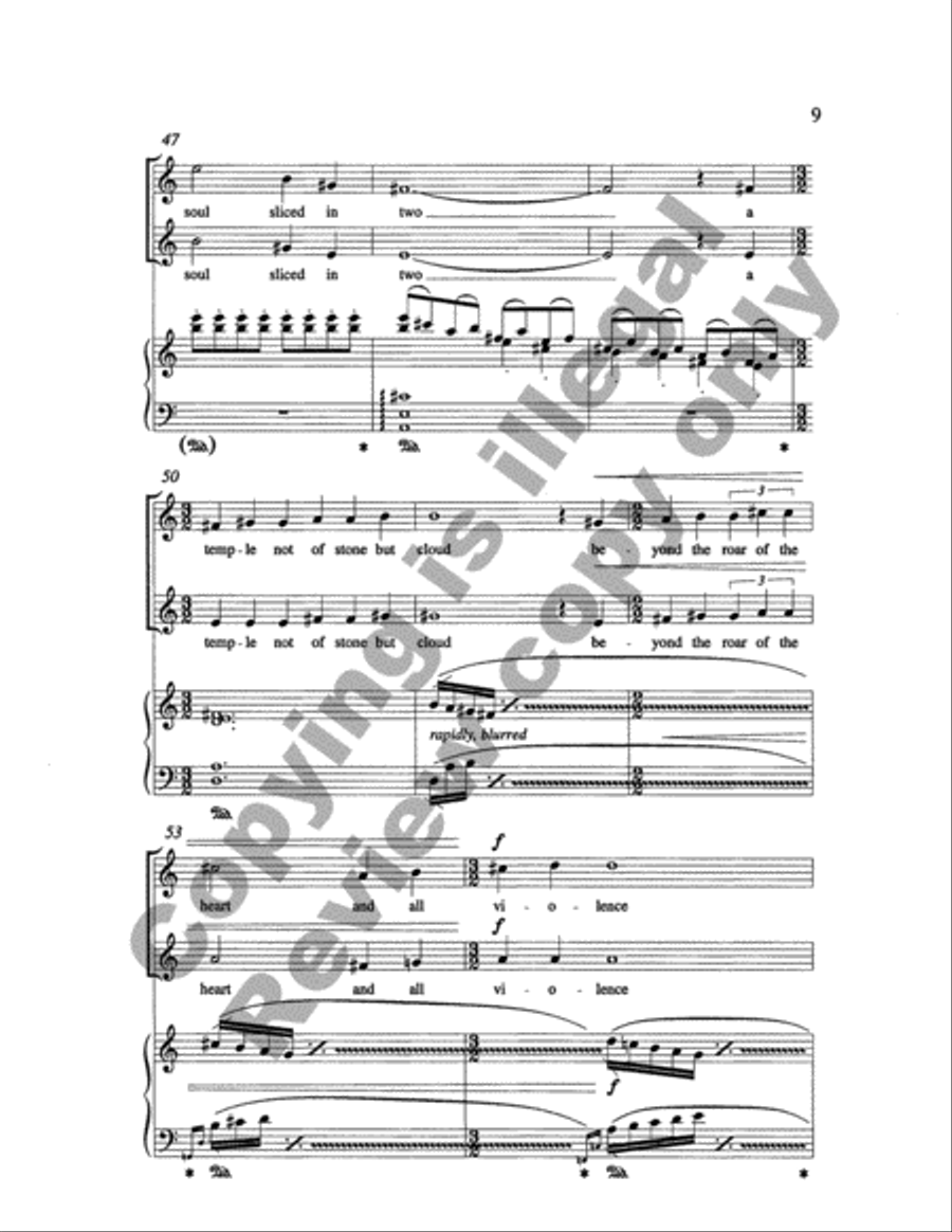 Songs for Women's Voices: 4. Love Is a Rain of Diamonds (Choral Score)