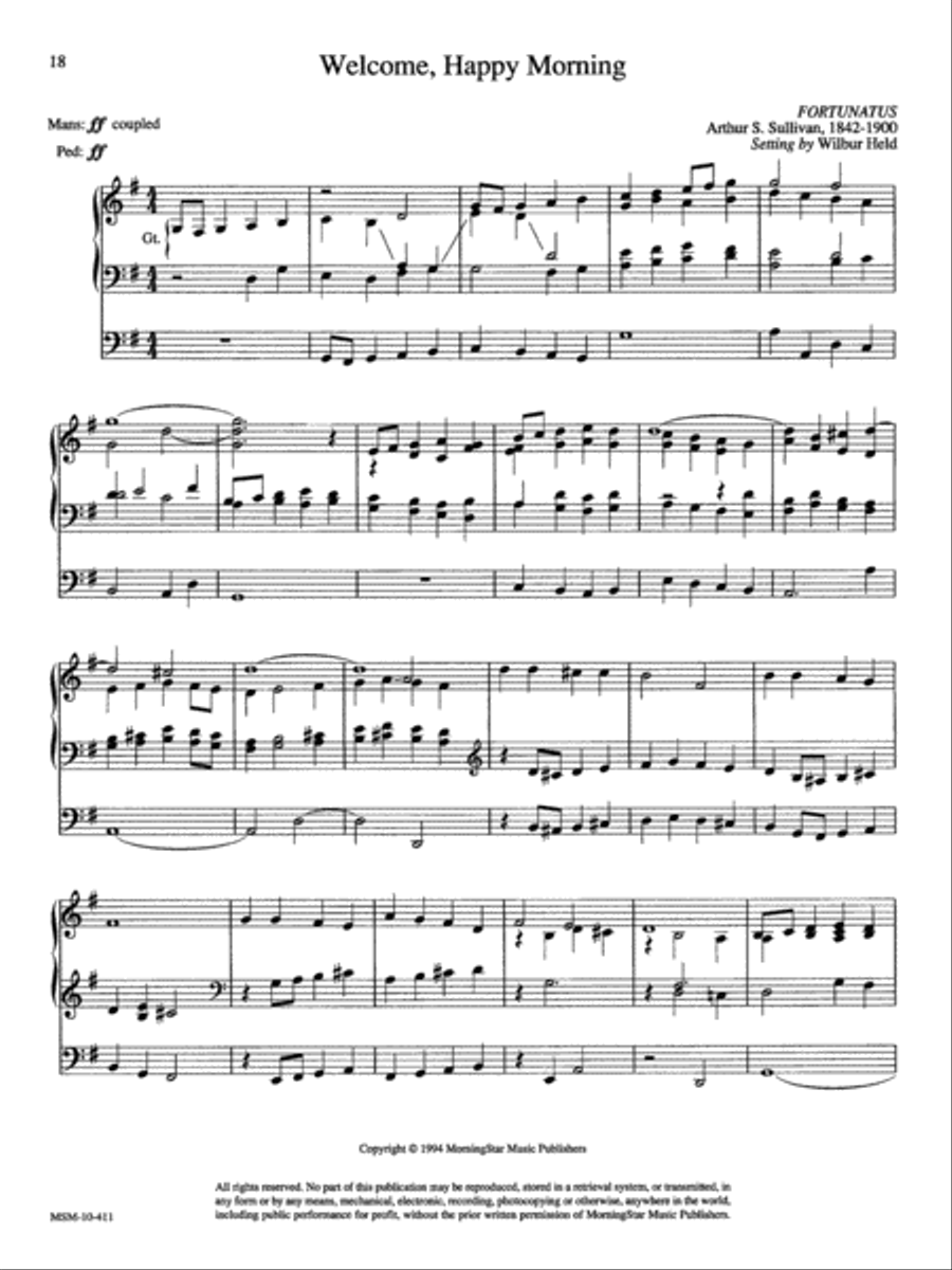 Welcome, Happy Morning Organ scores gallery preview page 1