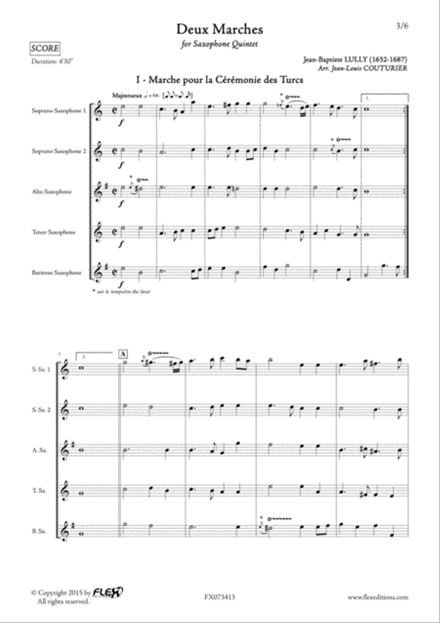 Deux Marches Tenor Saxophone scores gallery preview page 3