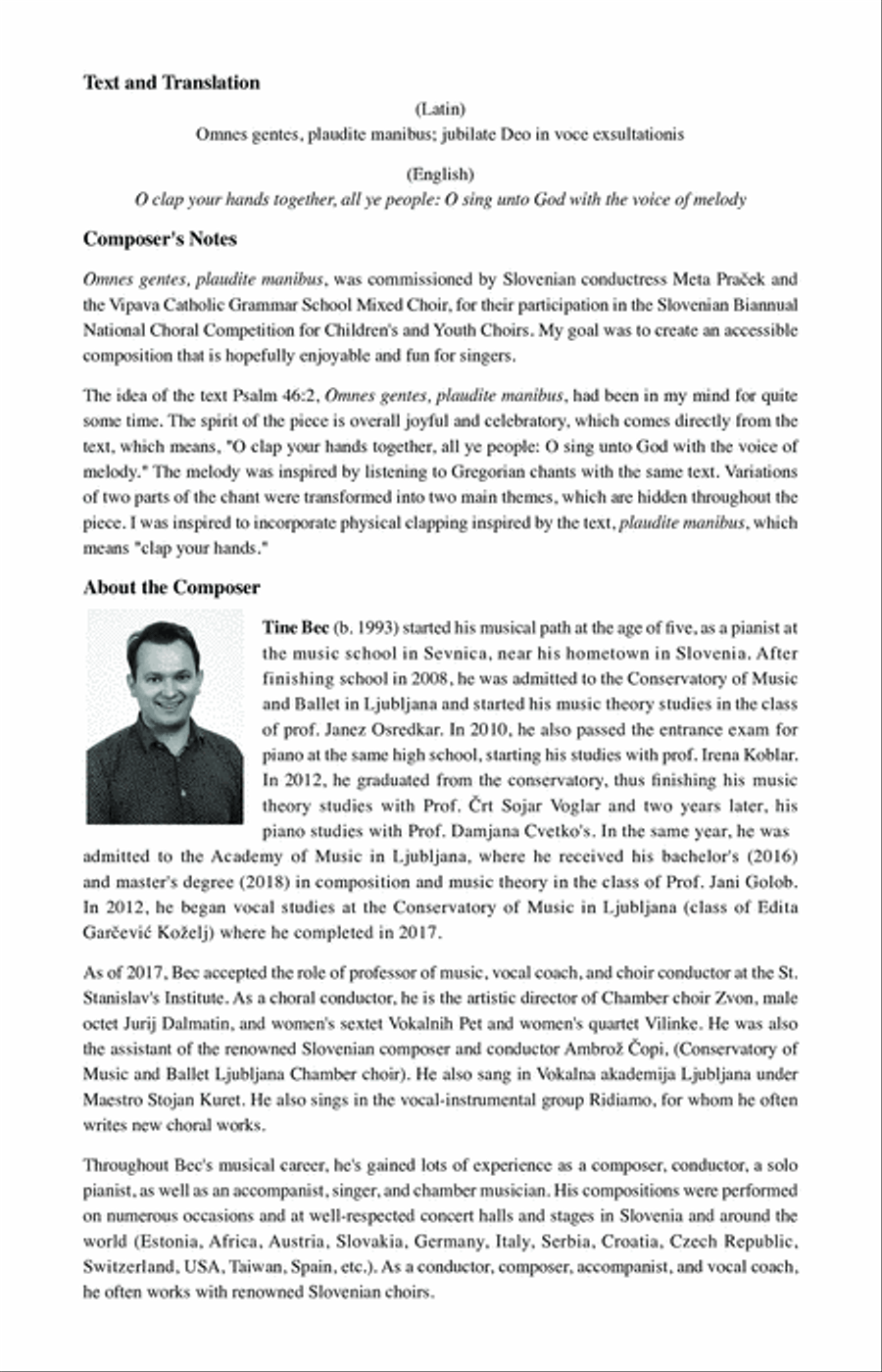 Omnes Gentes, Plaudite Manibus 4-Part scores gallery preview page 11
