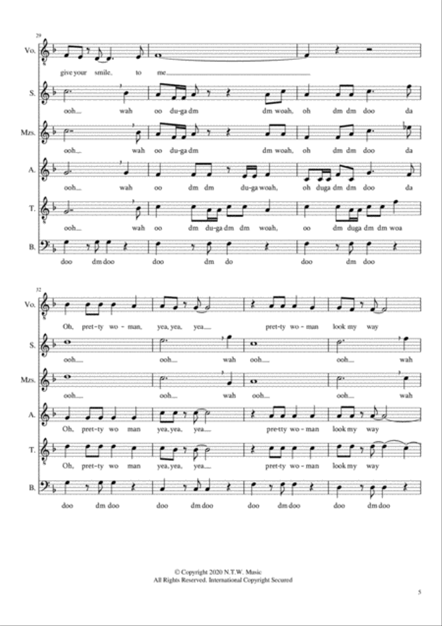 Oh, Pretty Woman 4-Part scores gallery preview page 6