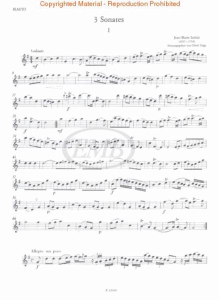 Three Sonatas for Flute and Basso Continuo