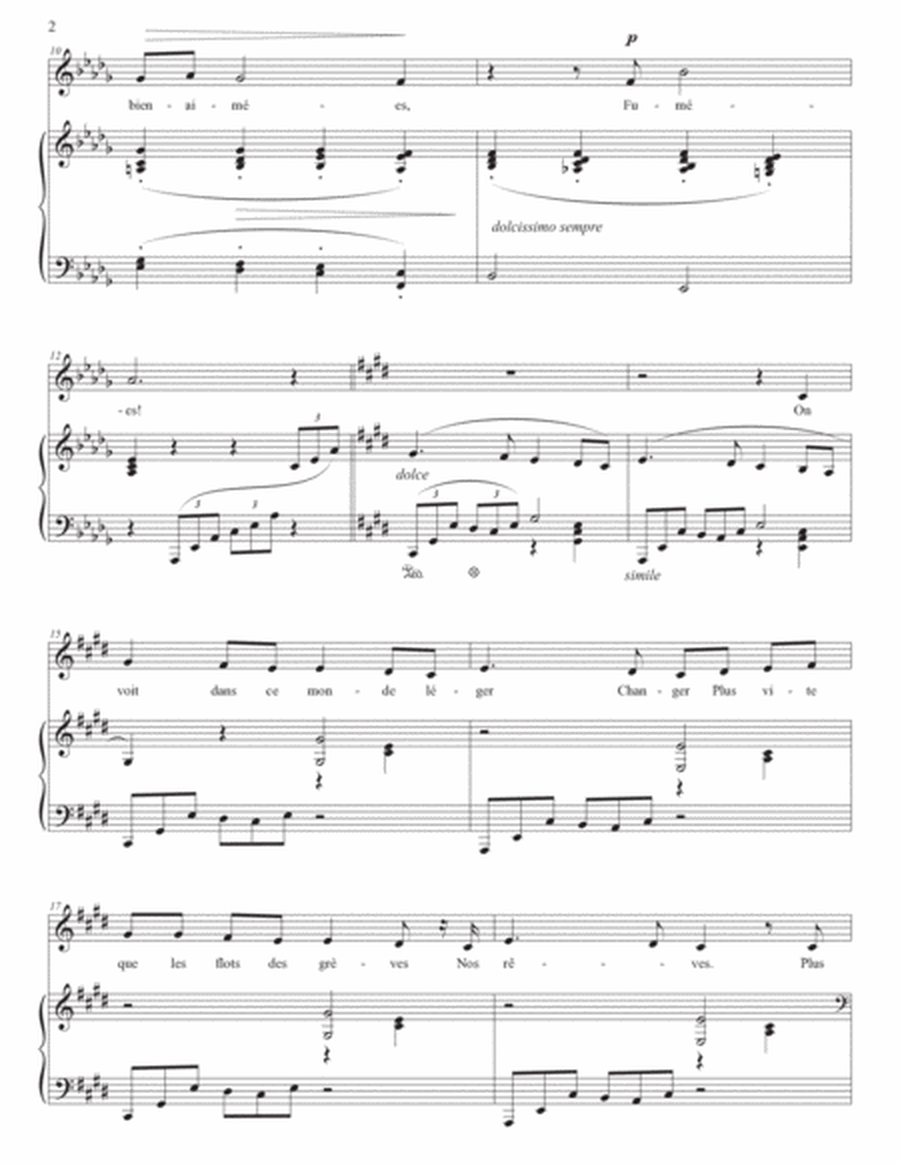 FAURÉ: Adieu, Op. 21 no. 3 (transposed to D-flat major)