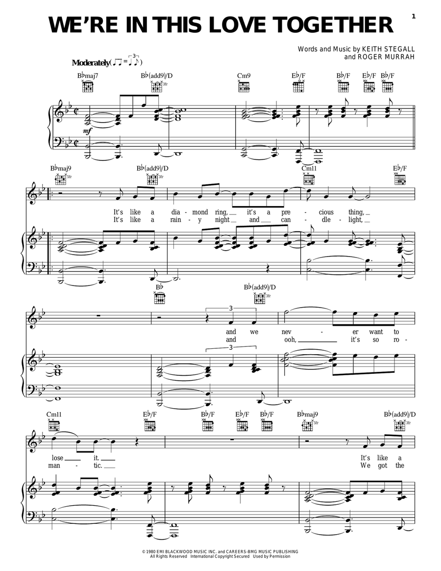 We're In This Love Together Acoustic Guitar scores gallery preview page 1