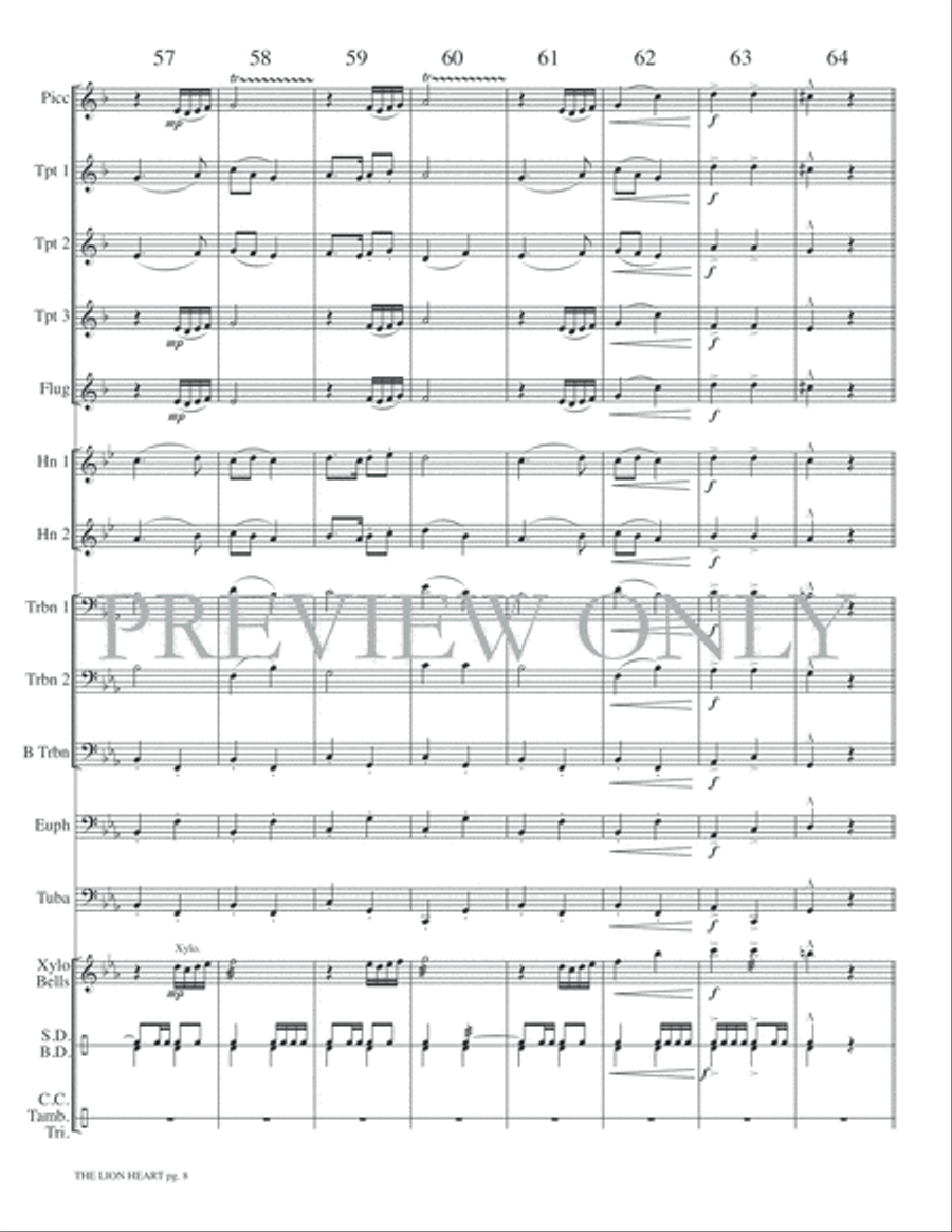 The Lion Heart Small Ensemble scores gallery preview page 10