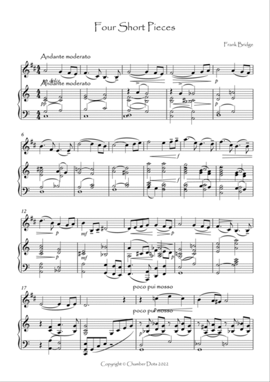Four Short Pieces B-Flat Clarinet scores gallery preview page 2