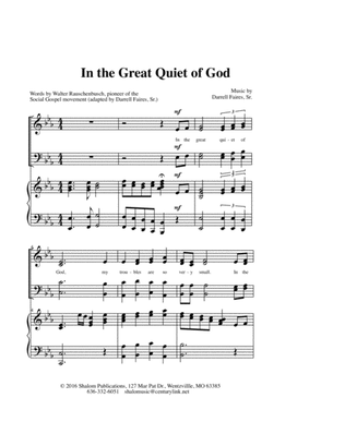 "In the Great Quiet of God" Choral Anthem SATB + violin, cello