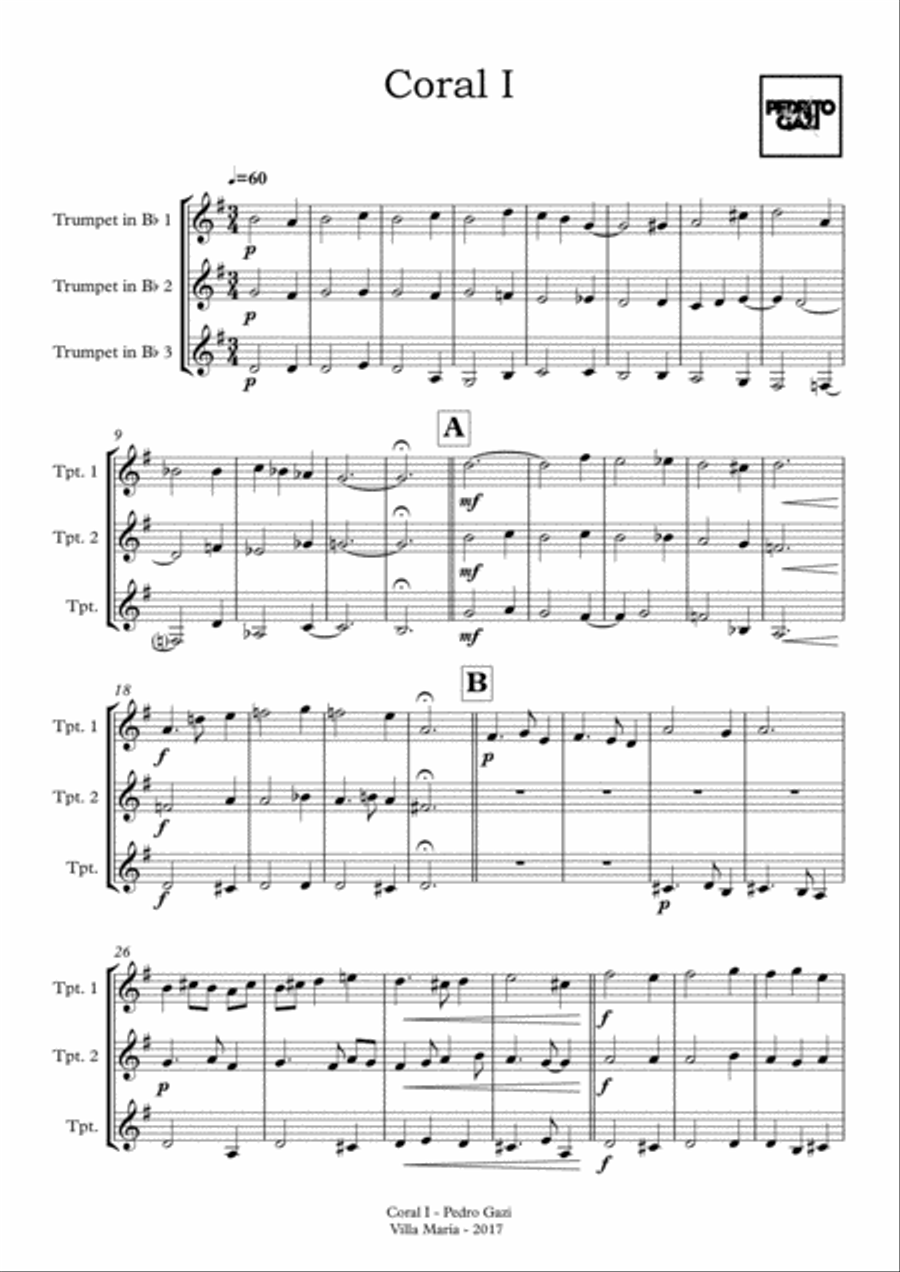 Coral 1 Coral 1 Brass Ensemble scores gallery preview page 1