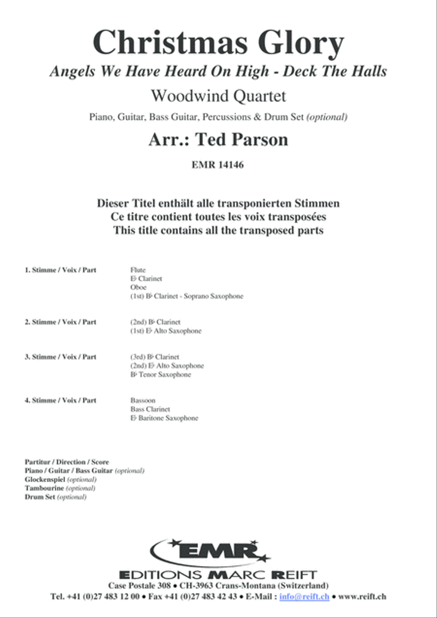Christmas Glory Woodwind Quartet scores gallery preview page 2