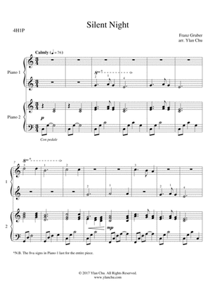Silent Night (Piano Duet / 5 Finger Easy and Teacher Parts / Piano 4 Hands)