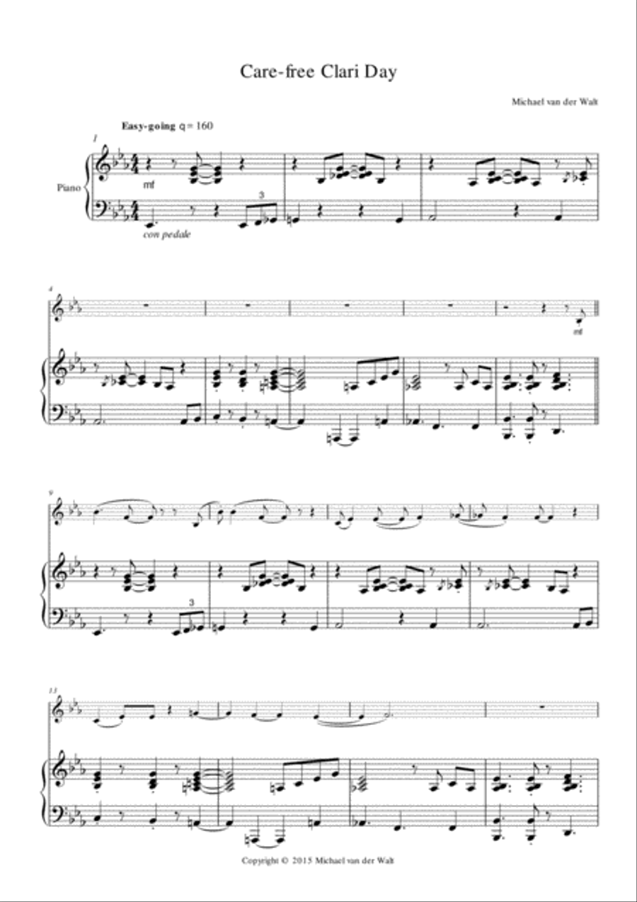 Care-free Clari Day Clarinet Solo scores gallery preview page 1