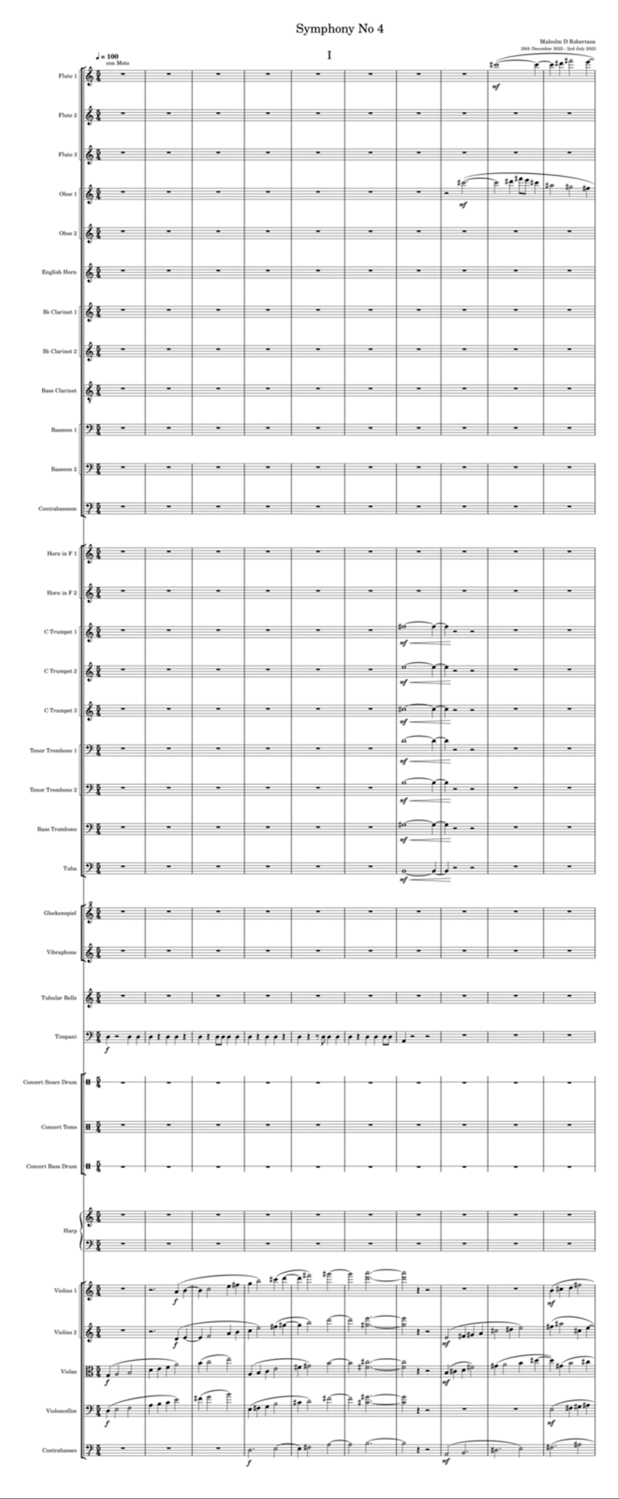 Symphony No 4 for large orchestra - Score Only