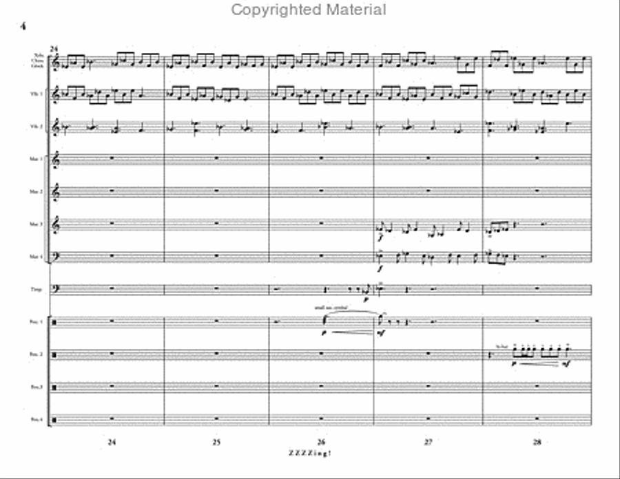 ZZZZing! ZZZZing! Percussion Ensemble scores gallery preview page 5