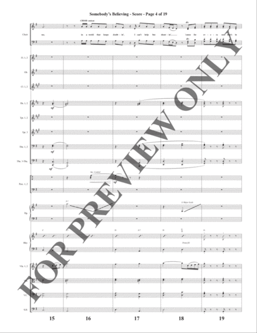 Somebody's Believing - Orchestration Choir scores gallery preview page 5