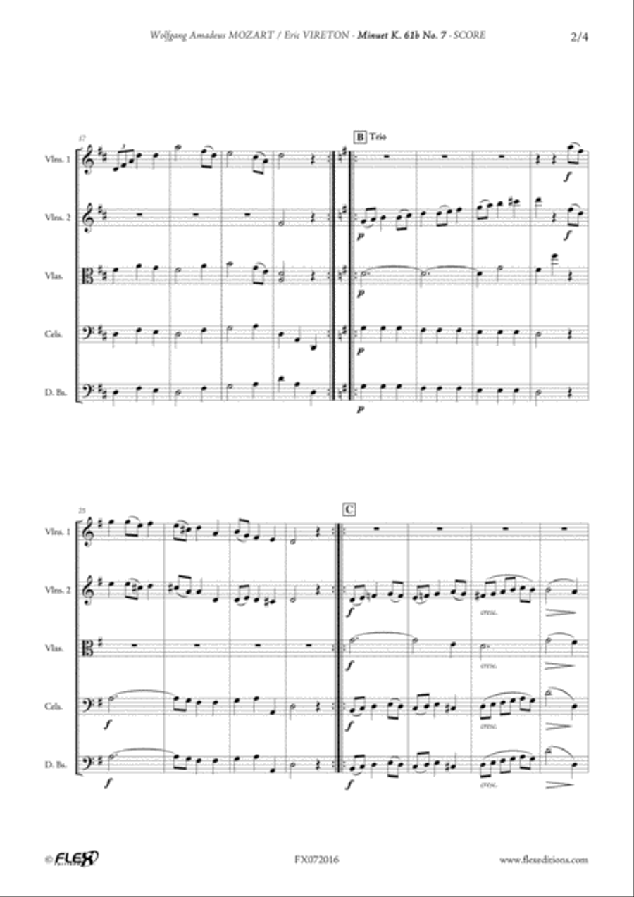 Minuet K. 61b No. 7 Orchestra scores gallery preview page 3