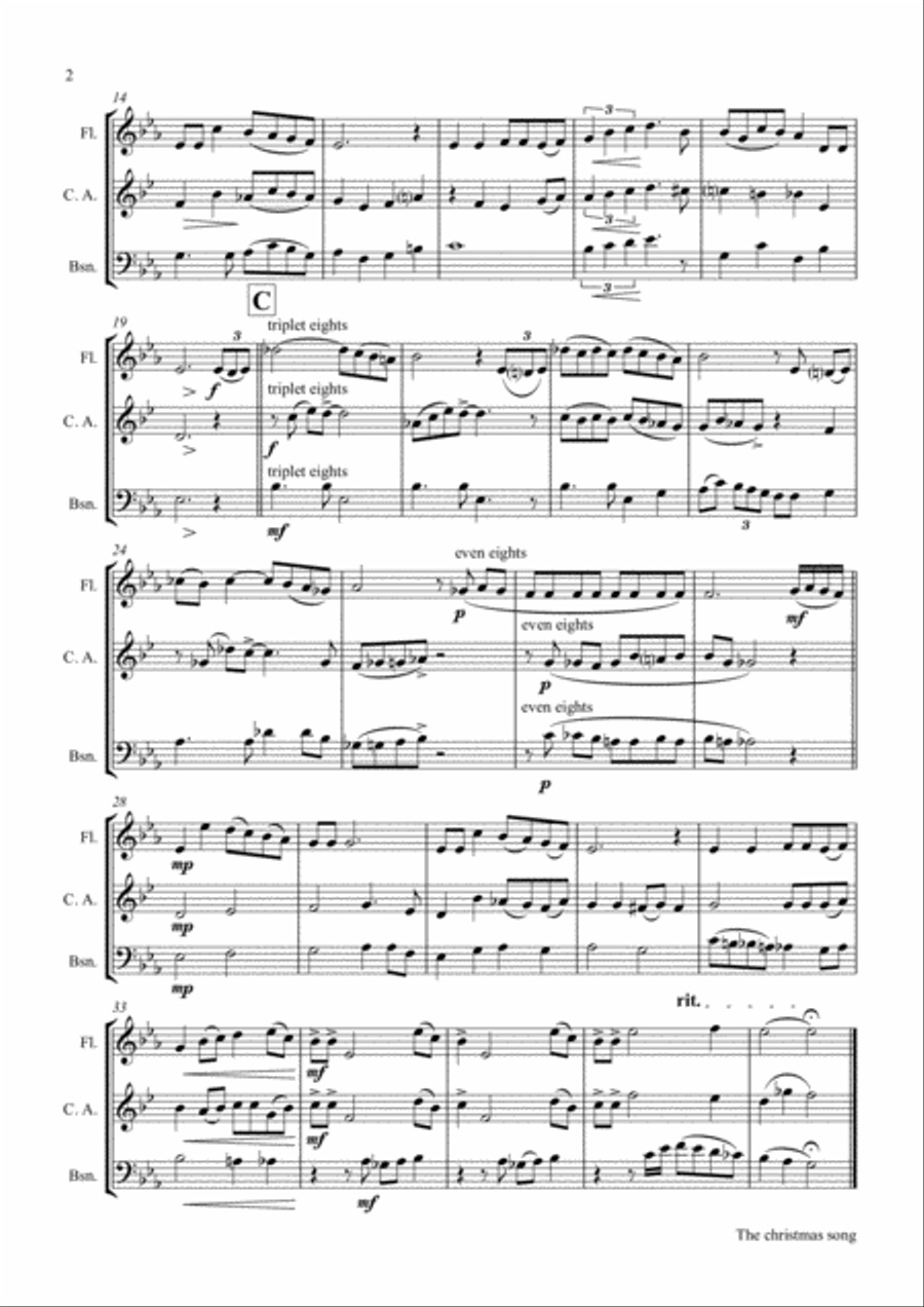 Christmas Song Woodwind Trio scores gallery preview page 2