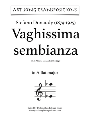 DONAUDY: Vaghissima sembianza (transposed to A-flat major, G major, and G-flat major)
