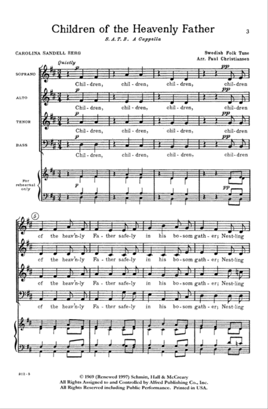 Children of the Heavenly Father 4-Part scores gallery preview page 2