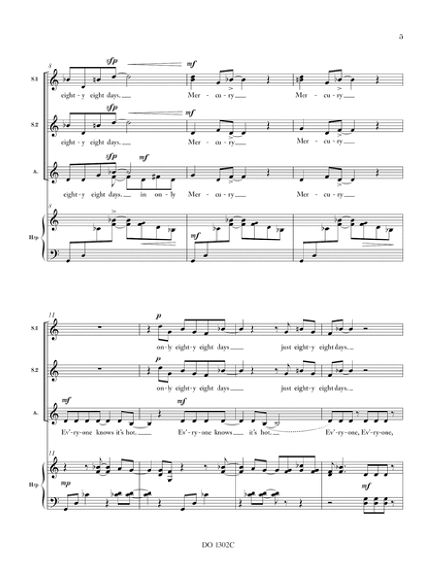 Songs of the Solar System - Partie de choeur SSA scores gallery preview page 6