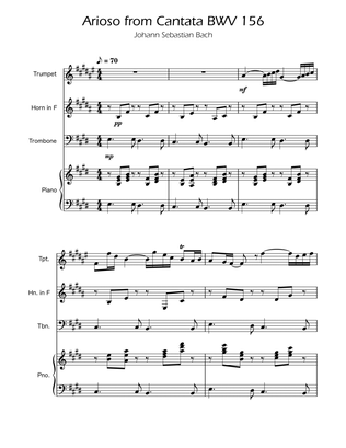 Book cover for Arioso BWV 156 - Brass Trio w/Piano